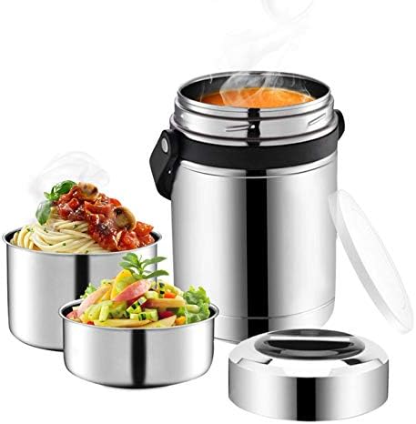 Sopa térmica para adultos, térmicos térmicos grandes de 3 camadas de 61 onças para alimentos quentes, recipiente de alimentos isolados de boca larga, jarro de cabelos de flash de almoço de aço inoxidável, lancheira térmica de bento para acampamento de acampamento de escritório ao ar livre