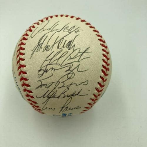1998 New York Yankees World Series Champs Team assinou o beisebol Derek Jeter JSA - Bolalls autografados
