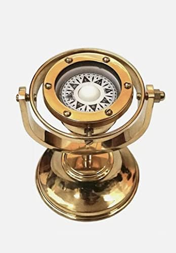 5 Bússola de suspensão náutica para decoração em casa Brass sólidas Atraente ferramenta de navegação de cor ouro atraente
