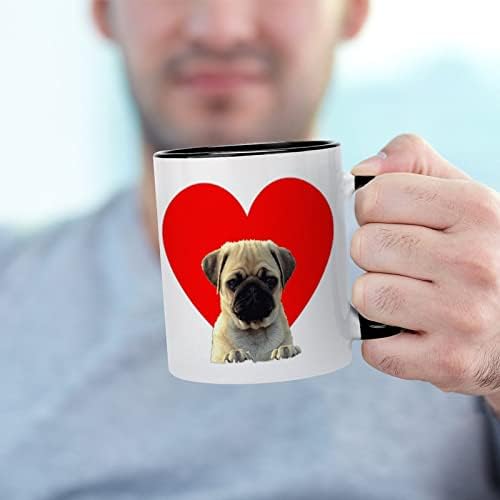 Bulldog Heart Creamic Caneca Creative Black Inside Coffee Cup de Canecas Duráveis ​​Canecas Exclusivas