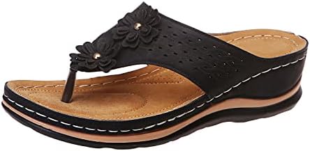 Sandálias de largura larga de USyfakgh para mulheres chinelos de plataforma para mulheres Black Fashion Women Summer Hollow Out Wedges