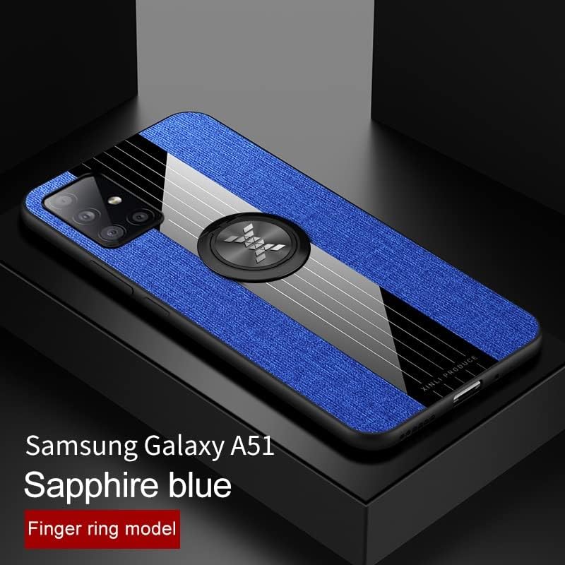 Caixa de telefone celular compatível com o caso Samsung Galaxy A51 （5G）, com estojo magnético de 360 ​​° de kickstand, estojo multifuncional TEXTUTO TEXTUTO TPU PROTEÇÃO DE CARRO DE CASE DE CASA PESADE DE CHUMPTO (cor azul