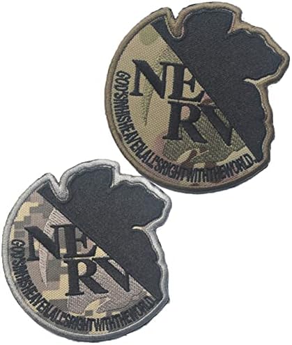 Nerv Logo Patches Gancho e Loop Moral Tactical Aplique Apertador Militar Bordado Patch 2pcs