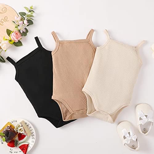 Opawo sem mangas onsies para fodas de meninas 3 pacote de pacote com esterelas recém-nascidas Straps de verão bebê camiseta de 0 a