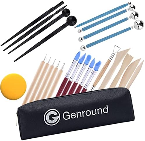 Genround 25pcs Polymer Clay Tools+59 PCS Mandala Rock Painting Kit