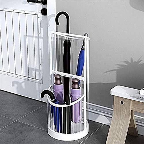 WXXGY Umbrella Stand Metal com ganchos pode armazenar guarda-chuvas longas e curtas cesta de guarda-chuva de grande capacidade para hotéis domésticos/branco
