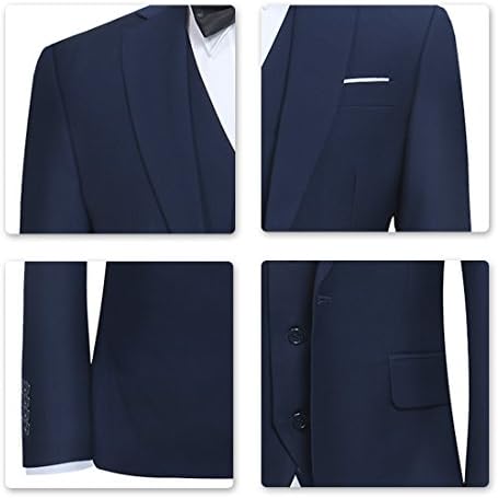 Yffushi masculino fito de 3 peças Terno de um botão de casamento de casamentos de casamento Blazer Tux Vest Toups