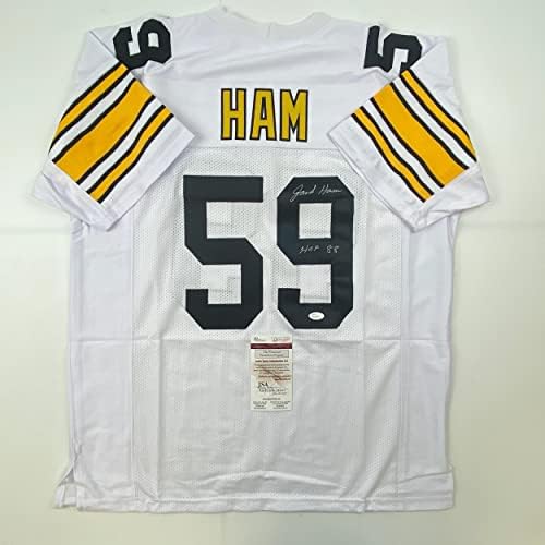 Autografado/assinado Jack Ham Hof ​​88 Pittsburgh White Football Jersey JSA COA