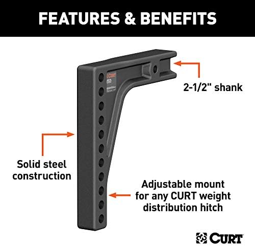 Curt 17132 Distribuição de peso de reposição Hitch Shank, receptor de 2-1/2 polegadas, queda de 8 polegadas