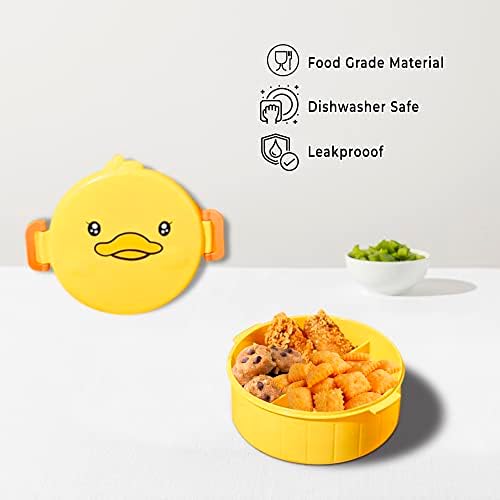 Caixa de bento de almoço para crianças de pato amarelo rawiam para caixa de armazenamento de alimentos, material de cozinha,