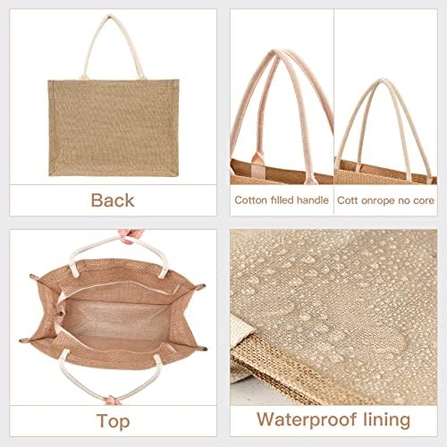 Sinestour Leopard Grein Jute Tote Bag Jute Gift Sachs With Handle Surlap Tote Bag Sacos de supermercado reutilizados para mulheres