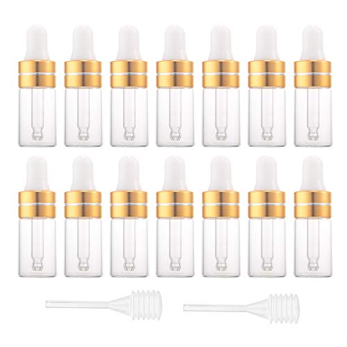 Garrafas de gotas de óleo de vidro mini garrafas de óleo essenciais de gotas de óleo essencial Mini 15pcs 0,17 oz