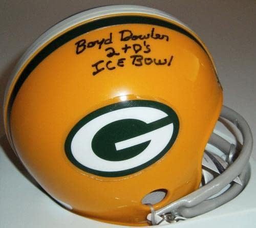 Packers Boyd Dowler assinou o mini capacete com 2tds Ice Bowl JSA CoA Autografado - Capacetes NFL autografados