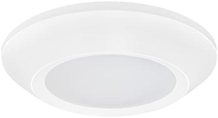 Maxxima 7.5 Na luminária de disco LED, 1100 lúmens, 5 cct Selecione 2700K/3000K/3500K/4000K/5000K, Luz de teto de montagem nivelada, Dimmable, Robes