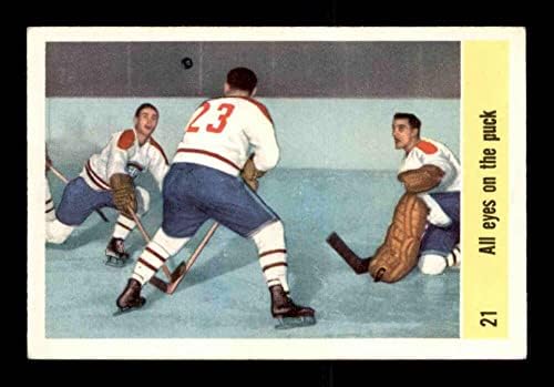 Sports Memorabilia 21 Jacques Plante/outros ia Hof - 1958 Cartões de hóquei Parkhurst classificados Ex+ - Cartões de hóquei