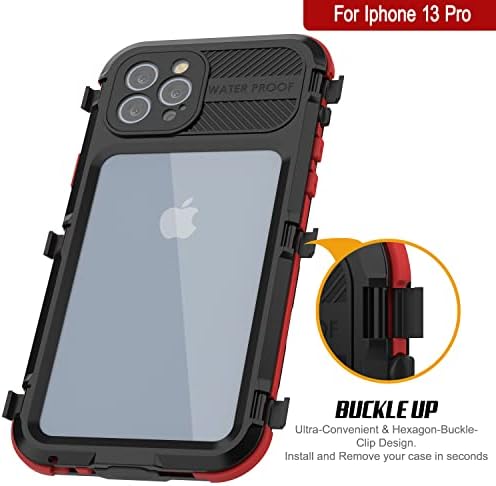 Punkcase para iPhone 13 Property de alumínio à prova d'água [Metal Extreme 2.0 Series] IP68 Tampa de pára -choque robusta com Buillt