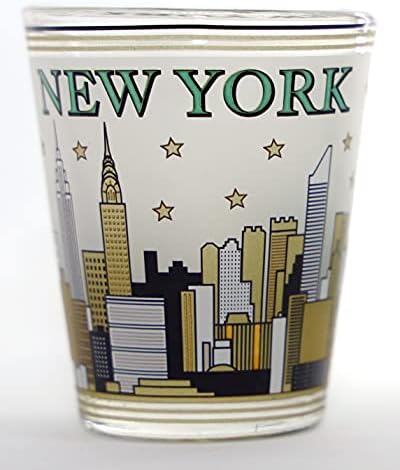 New York Gold e Black Skyline Shot Glass