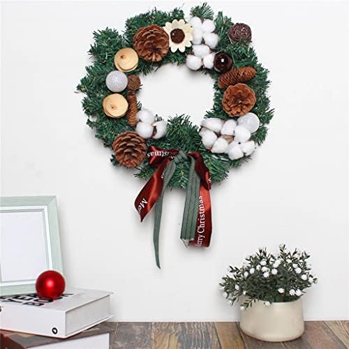 TJLSS Christmas Wreath pendente Feliz Natal Porta da frente Decoração da parede de pinheiro artificial Decoração em casa