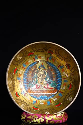 Coleção do templo tibetano de 10 Bronze Painted Provérbios dos Seis Filhos Vajrasattva Buda Bowl Bowl Bowl Town House