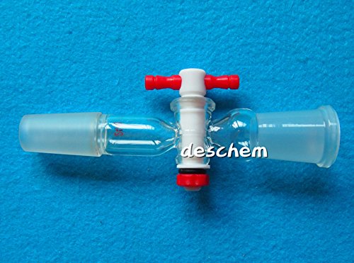 Deschem 24/40, adaptador de vidro, com cone e scock, ptfe stopcock, válvula de laboratório