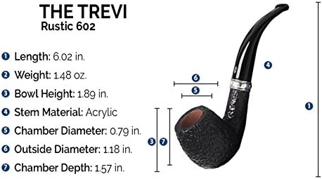 Savinelli Italian Tobacco Smoking Pipes, Trevi Rusticado 602