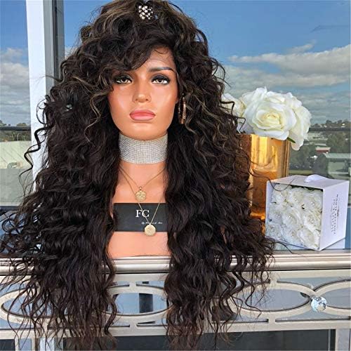 Andongnywell Wave Lace Front Wigs Human Hair Wigs Curly Wigs para mulheres negras densidade Remy Human Hair Wigs