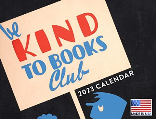 Seja gentil com o calendário do clube de livros 2023 calendários de parede mensal Vintage WPA Reading Library Sala de aula Large