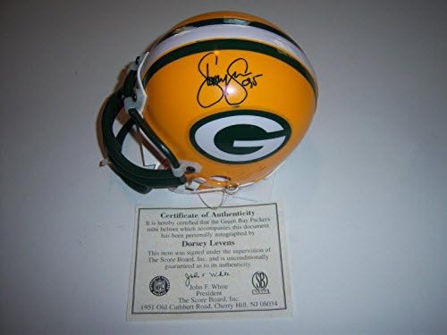 Dorsey Levens Green Bay Packers Scoreboard/CoA assinado Mini capacete autêntico - Mini capacetes NFL autografados