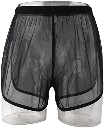 Shorts boxer masculinos masculinos de zonbailon solto malha lateral solta transparente de roupa íntima respirável e sexy m l xl 2xl