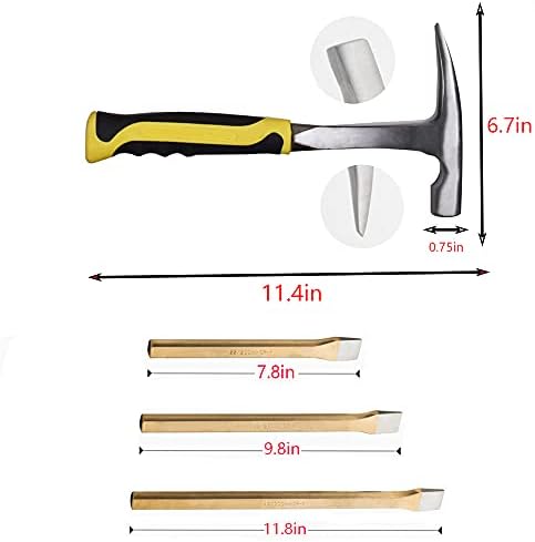 9 Peças Geologia Rock Pick Hammer Kit Set, para Hounding Rock, equipamentos de mineração e prospecção de ouro, incluindo um