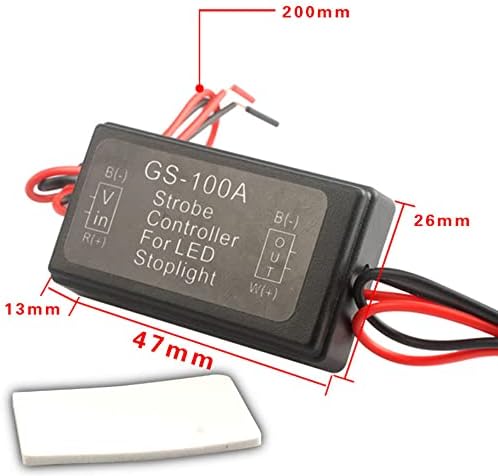 Módulo de pisca-pisca de freio GS-100A, Diymore DC 12-24V 2A 24W Controlador de freio alto Controlador de segurança de lâmpada