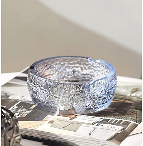 Tomyeus Ashtray para o clássico clássico de mesa de vidro de mesa redonda de cinzas de cristal de cinza para homens luxo, adequado