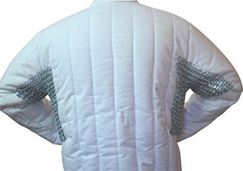 Gambeson medieval de cor branca com Maille Voider