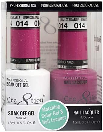 [20 Gold rosa] Cre8tion [Duogel] Perfeito em gel de cor correspondente e pacote de laca de laca de unhas 15ml/0,5 fl oz pacote