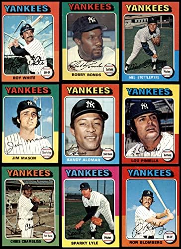 1975 Topps New York Yankees perto da equipe definida New York Yankees VG/Ex+ Yankees