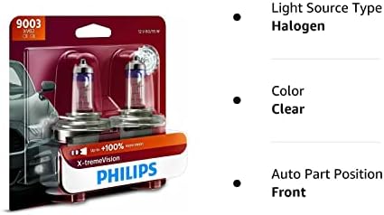 Iluminação Automotiva Philips 9003 NightGuide Platinum Upgrade Fartlight Bulbo, pacote de 2