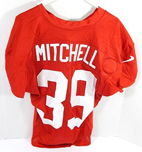 2012 Cleveland Browns Terrance Mitchell 39 Game usou camisa de prática vermelha 46 894 - Jerseys de jogo NFL não
