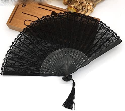 BKDFD Vintage Lace Hand Fã dobrável Fã de dança Fan Supplies Gift Home Decoration Fan