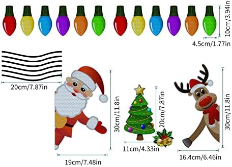 Adesivos para garrafas de água Anime de Natal Elks Old Man Bulbo Lâmpada Refletente Refrigerador Refrigerador Caixa de Caixa de Correio