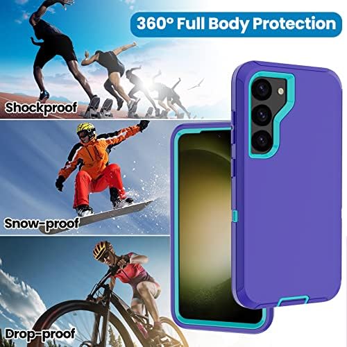 Annymall for Galaxy S23 Plus Case com 2 protetor de tela, Drop em Drop Pesados ​​à prova de choque Proteção à prova de poeira de poeira