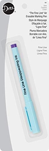 Dritz 701 The Fine Line Pen de marcação, apagável de ar, roxo