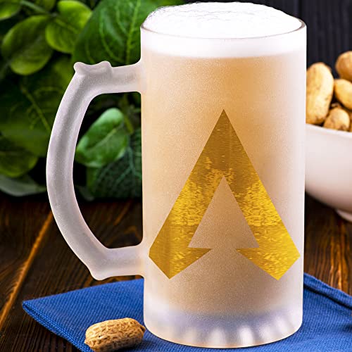 Gamer Sandblasted Glass Beer Stein, Presente para ele, presentes para jogadores, copo de caneca de cerveja personalizada, GEEK