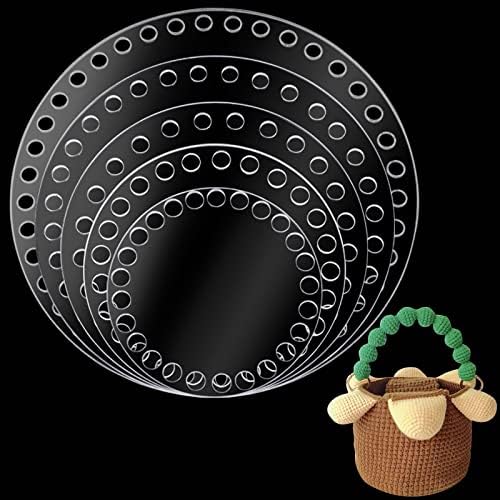 PH Pandahall 5 tamanhos de tecelagem de acrílico, bases de cesta de crochê redondos bases de cesta transparente Bases de