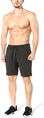Zenwill Mens Gym Shorts, treino de fitness atlético de fitness com bolsos com zíper