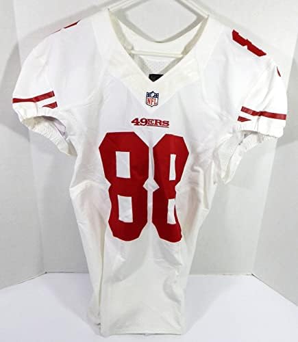 2012 San Francisco 49ers #88 Jogo emitiu White Jersey 42 77 - Jerseys de Jerseys usados ​​na NFL não assinada