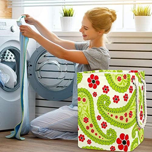 IMOMER PAISLEY ELEMENTE 300D OXFORD PVC ROPOS IMACIDADES Testar cesto de roupas grandes para cobertores Toys no quarto