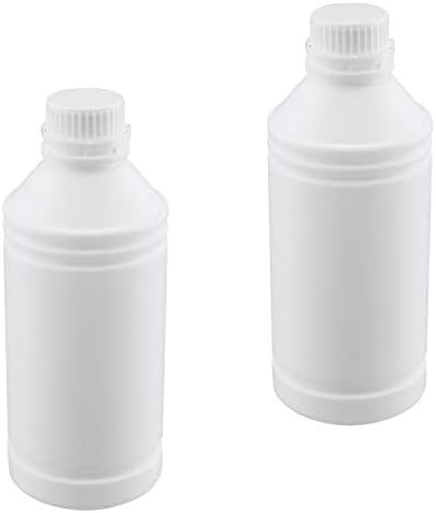 Heyiarbeit 2pcs pequenas garrafas plásticas de plástico de boca 1000 ml/34 onças de plástico de laboratório vazio amostra líquida