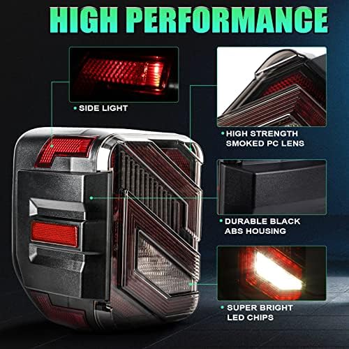 Luzes traseiras de LED realove para gladiador, JT Luz traseira compatível com Jeep Gladiator JT 2020 2021 2022 Brente preto fumado Luz reversa de luz LED Light Lights Compar