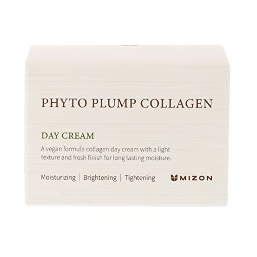 Mizon Phyto Plump Collagen Day Cream, Colágeno Planta, Fórmula Vegada Anti -Ruzinada, Hidratante e Segura