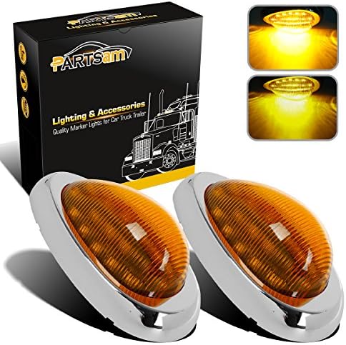 Partsam 2pcs 6 Amber Sleeper Cab Marcador lateral/turno LED LED LIMPEIRA MONTAGEM DE LEVAÇÃO 15 LED SUBSTITUIÇÃO PARA FRIGHTLINER/Columbia